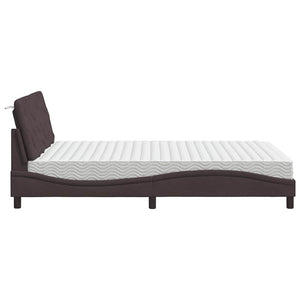 vidaXL Bed with Mattress Dark Brown 140x200 cm Fabric