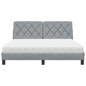 vidaXL Bed with Mattress Light Gray 160x200 cm Fabric