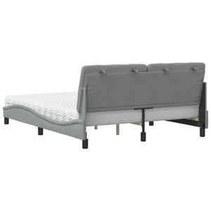 vidaXL Bed with Mattress Light Gray 160x200 cm Fabric