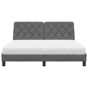 vidaXL Bed with Mattress Dark Grey 160x200 cm Fabric