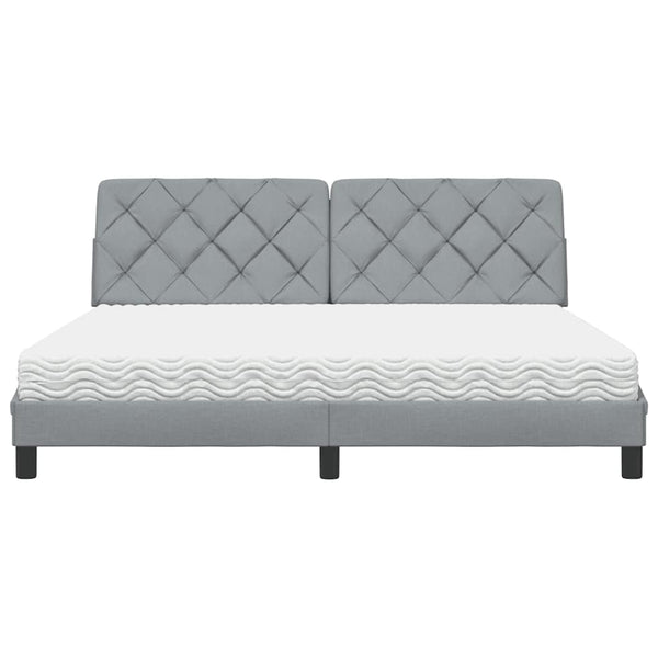 vidaXL Bed with Mattress Light Grey 180x200 cm Fabric