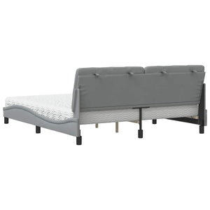 vidaXL Bed with Mattress Light Grey 180x200 cm Fabric