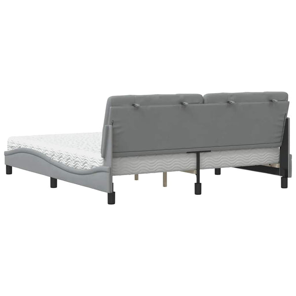 vidaXL Bed with Mattress Light Grey 180x200 cm Fabric
