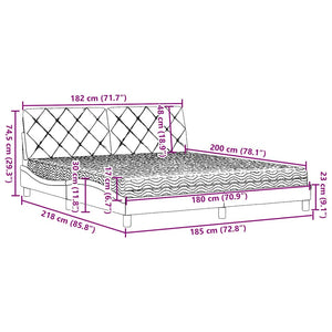 vidaXL Bed with Mattress Dark Grey 180x200 cm Fabric