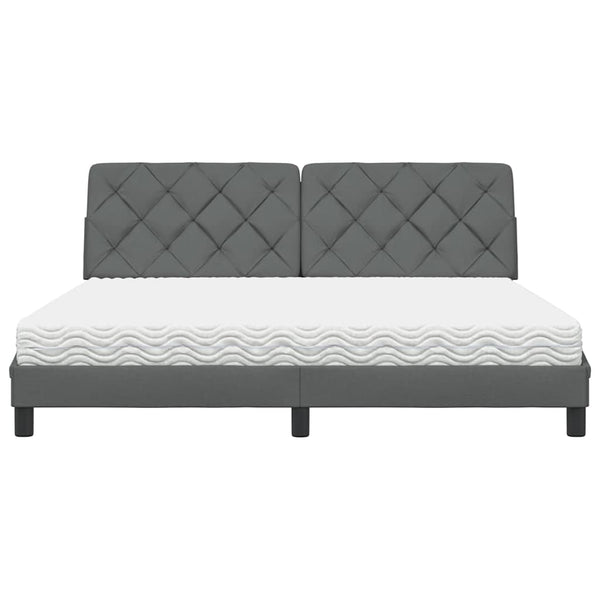 vidaXL Bed with Mattress Dark Grey 180x200 cm Fabric