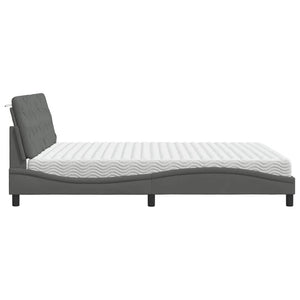 vidaXL Bed with Mattress Dark Grey 180x200 cm Fabric