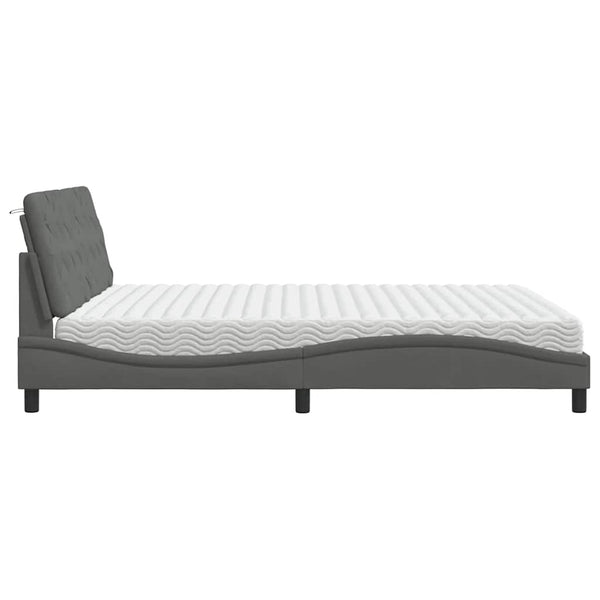 vidaXL Bed with Mattress Dark Grey 180x200 cm Fabric