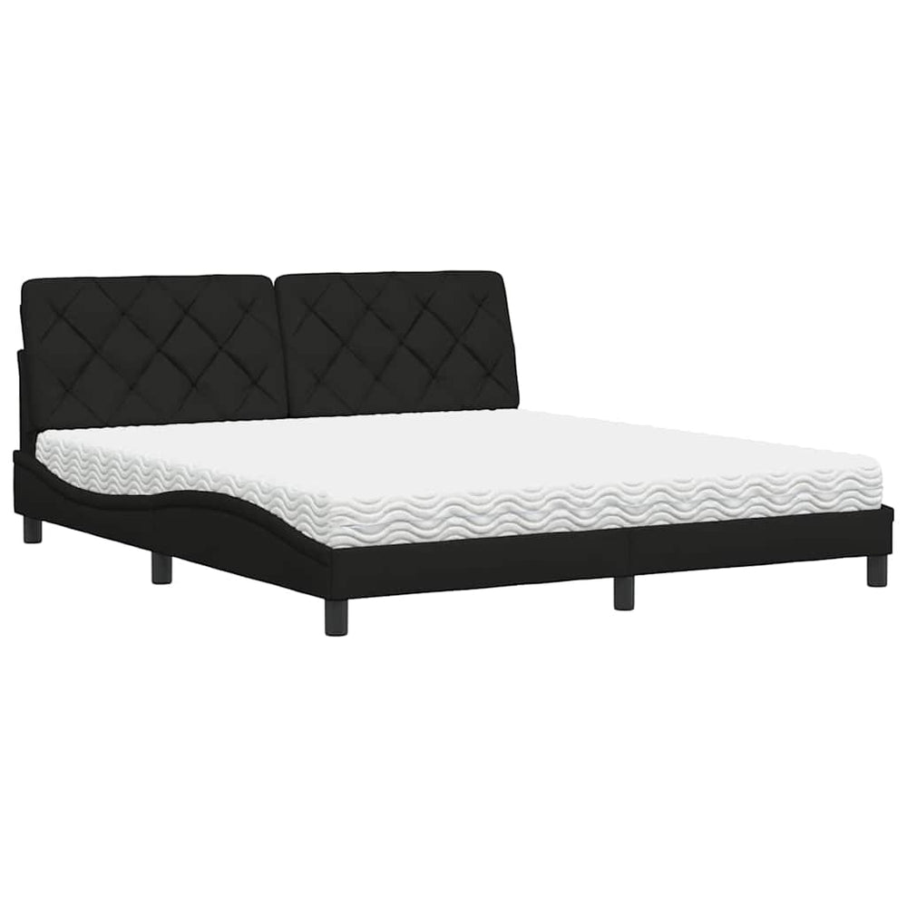 vidaXL Bed with Mattress Black 180x200 cm Fabric