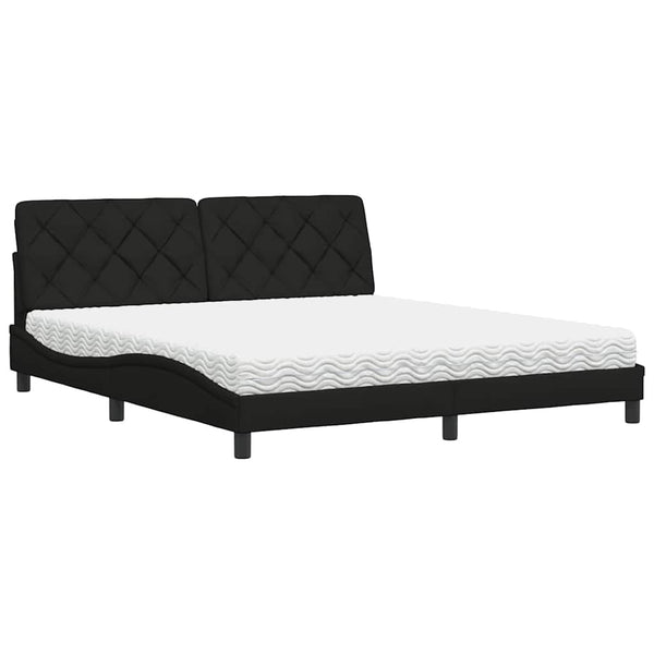 vidaXL Bed with Mattress Black 180x200 cm Fabric