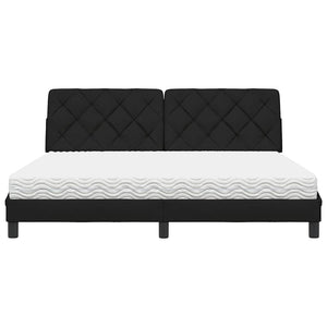 vidaXL Bed with Mattress Black 180x200 cm Fabric