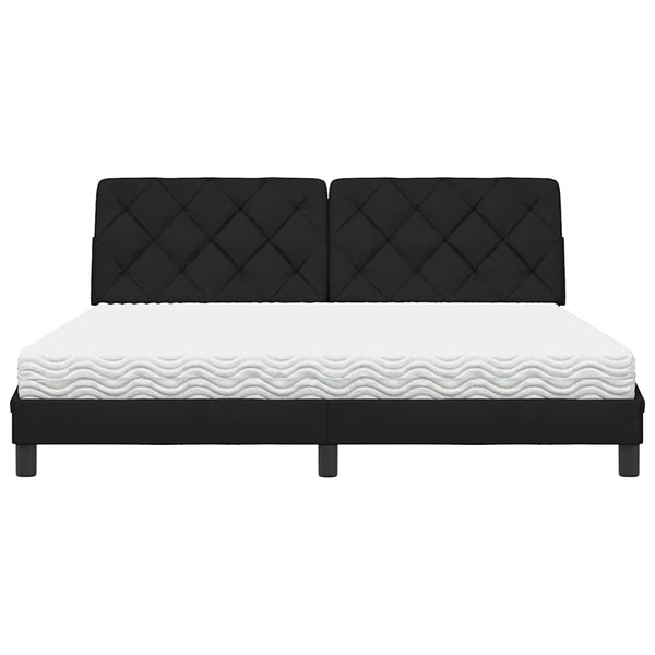 vidaXL Bed with Mattress Black 180x200 cm Fabric