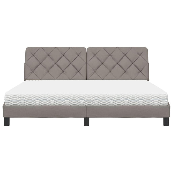 vidaXL Bed with Mattress Taupe 180x200 cm Fabric
