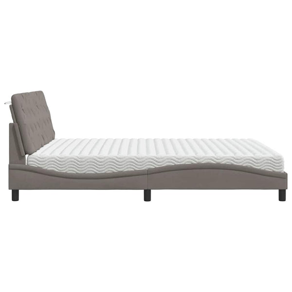 vidaXL Bed with Mattress Taupe 180x200 cm Fabric