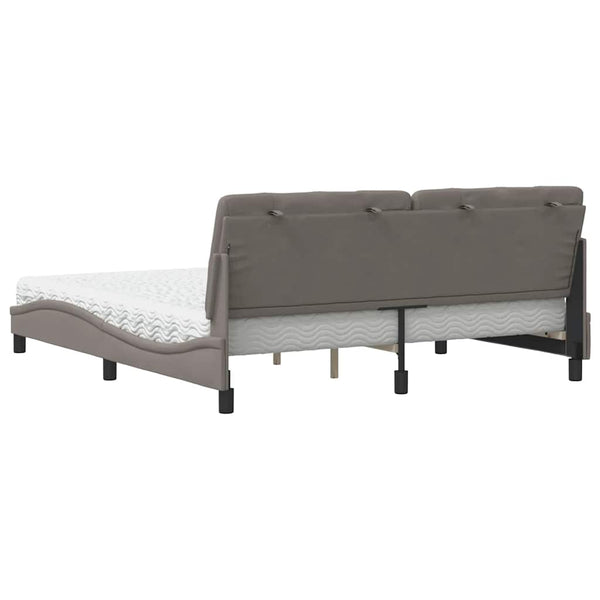 vidaXL Bed with Mattress Taupe 180x200 cm Fabric