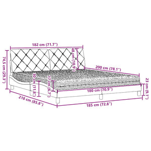 vidaXL Bed with Mattress Cream 180x200 cm Fabric