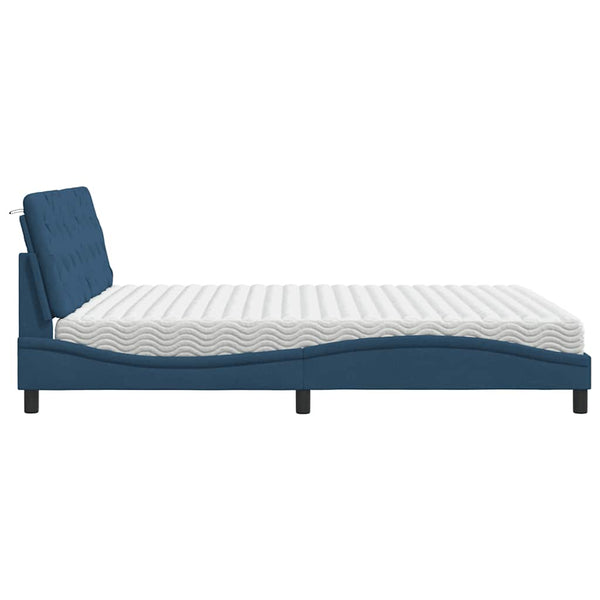 vidaXL Bed with Mattress Blue 180x200 cm Fabric