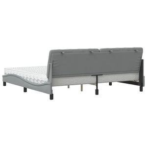 vidaXL Bed with Mattress Light Gray 200x200 cm Fabric