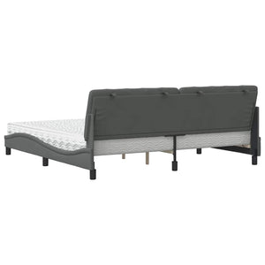 vidaXL Bed with Mattress Dark Gray 200x200 cm Fabric