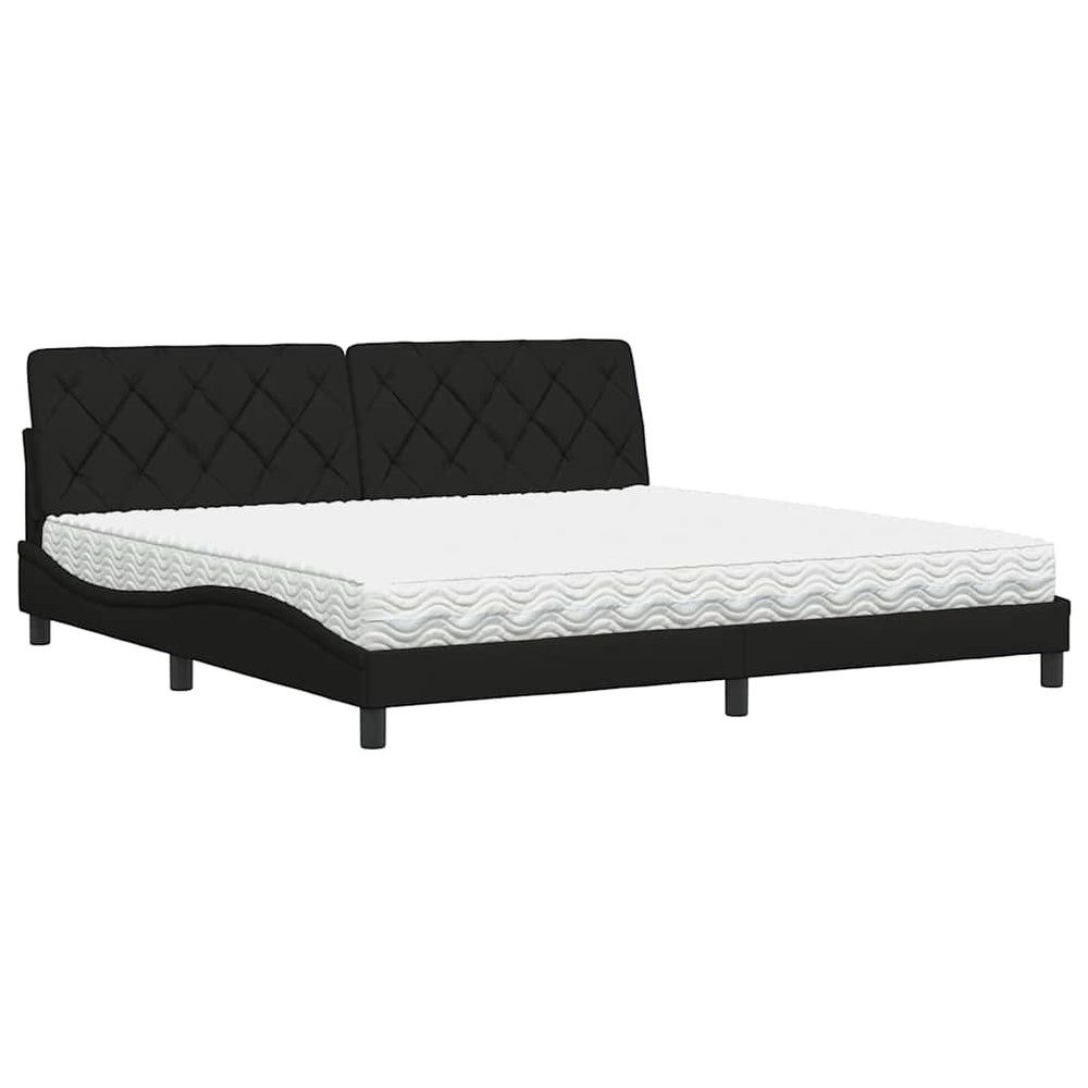 vidaXL Bed with Mattress Black 200x200 cm Fabric