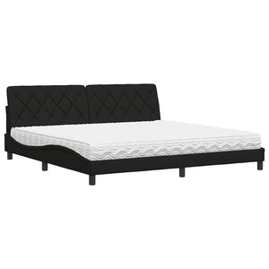 vidaXL Bed with Mattress Black 200x200 cm Fabric