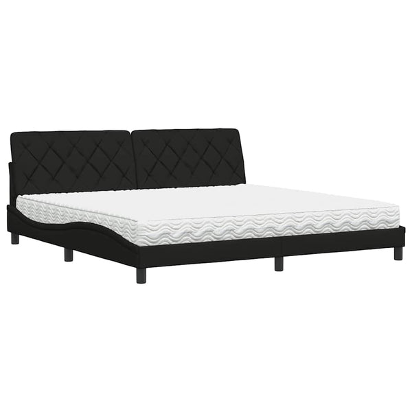 vidaXL Bed with Mattress Black 200x200 cm Fabric