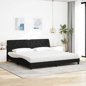 vidaXL Bed with Mattress Black 200x200 cm Fabric