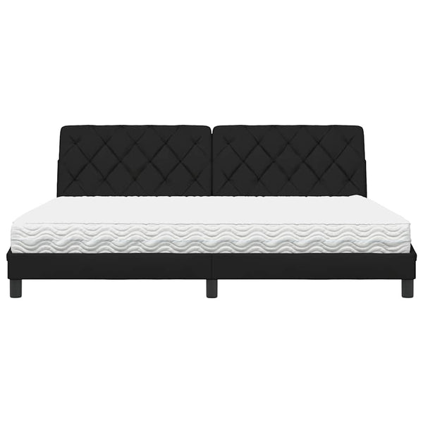 vidaXL Bed with Mattress Black 200x200 cm Fabric