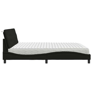 vidaXL Bed with Mattress Black 200x200 cm Fabric