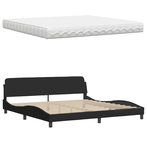 vidaXL Bed with Mattress Black 200x200 cm Fabric