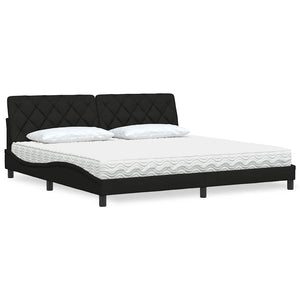 vidaXL Bed with Mattress Black 200x200 cm Fabric