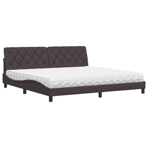 vidaXL Bed with Mattress Dark Brown 200x200 cm Fabric