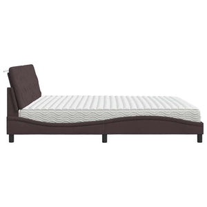 vidaXL Bed with Mattress Dark Brown 200x200 cm Fabric