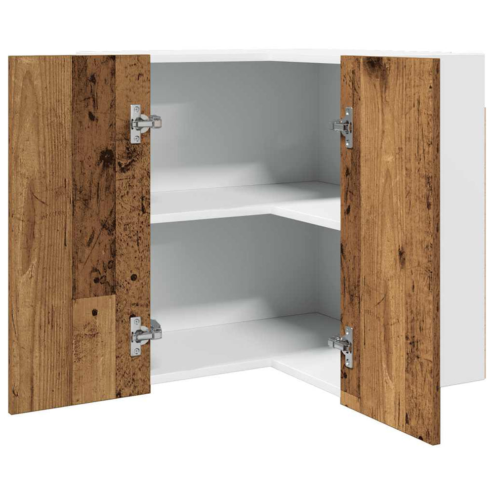 vidaXL Corner Wall Cabinet Lyon Reclaimed Wood Look 57x57x60 cm Engineered Wood
