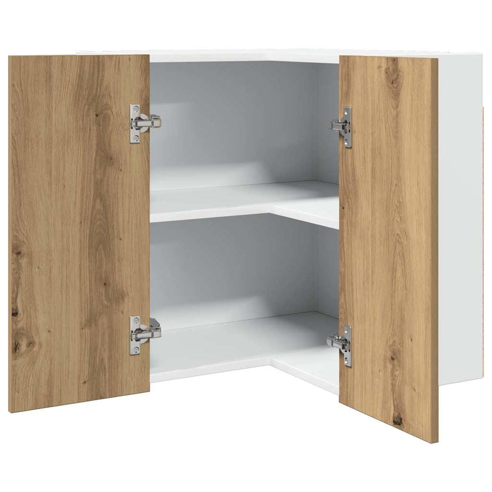 vidaXL Corner Wall Cabinet Lyon Artisan Oak 57x57x60 cm Engineered Wood
