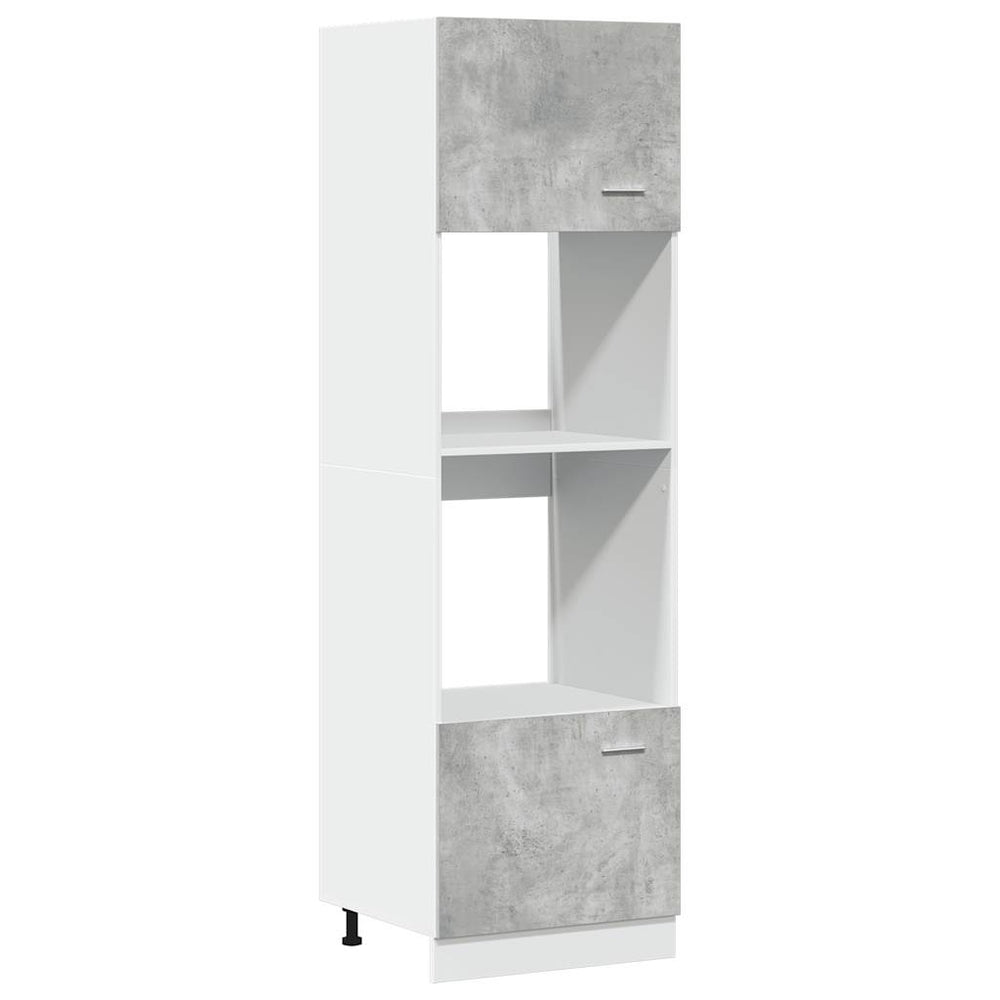 vidaXL Microwave Tall Cabinet Lyon Concrete Gray 60x57x207 cm Engineered Wood