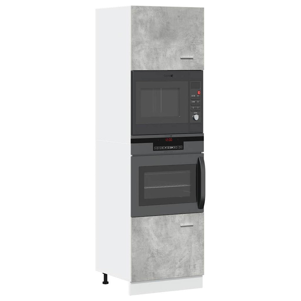 vidaXL Microwave Tall Cabinet Lyon Concrete Gray 60x57x207 cm Engineered Wood