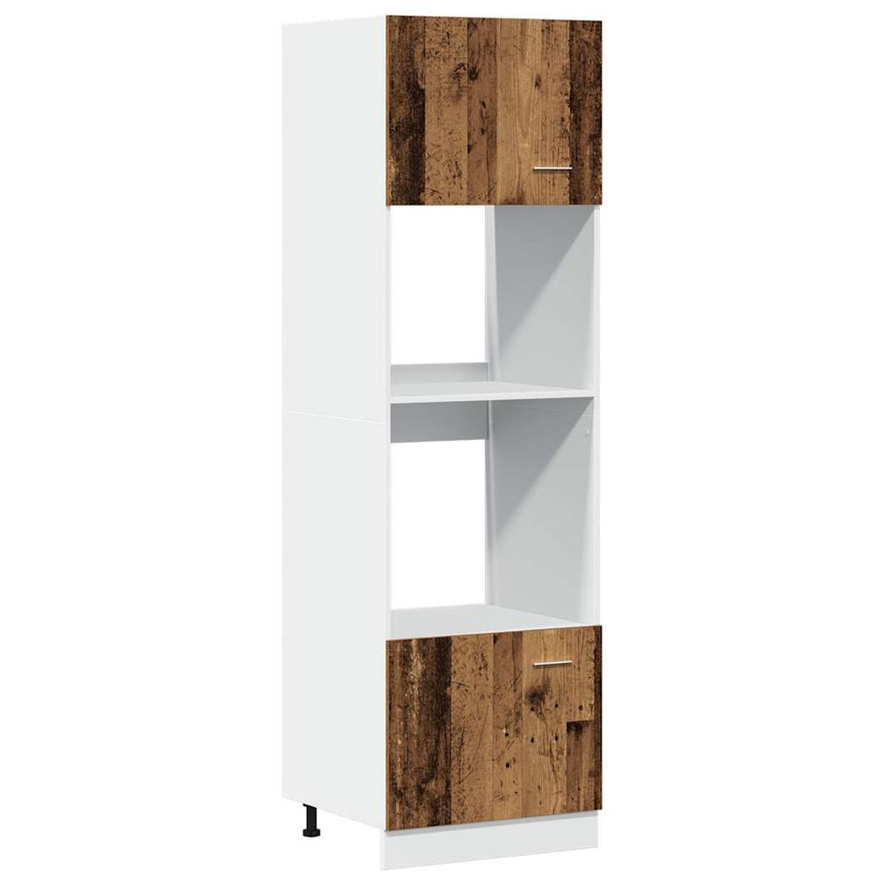 vidaXL Microwave Cabinet Lyon Reclaimed Wood Look 60x57x207 cm Engineered Wood