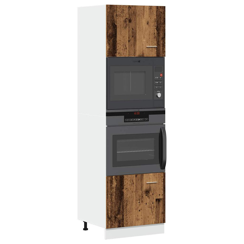 vidaXL Microwave Cabinet Lyon Reclaimed Wood Look 60x57x207 cm Engineered Wood