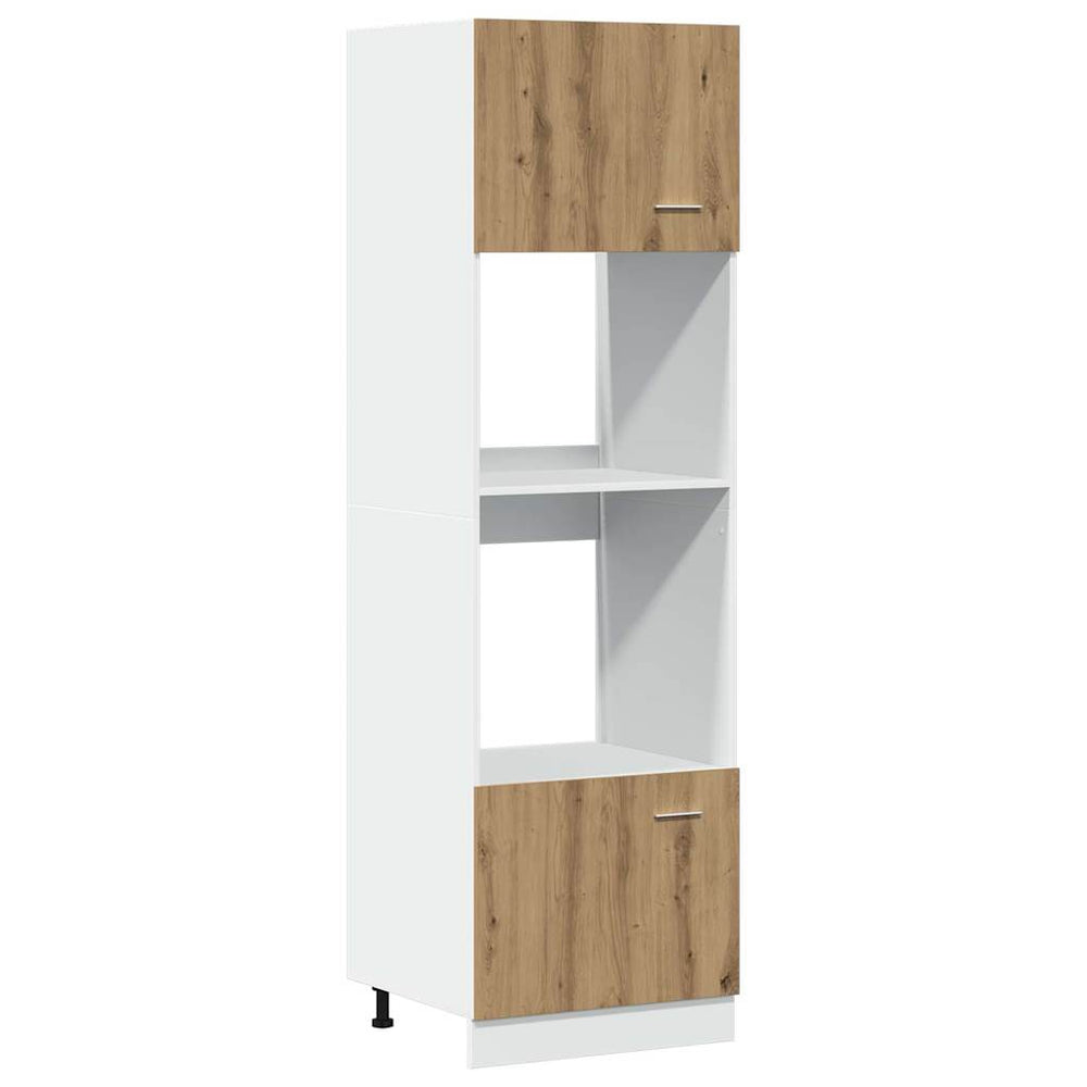 vidaXL Microwave Cabinet Lyon Artisan Oak 60x57x207 cm Engineered Wood