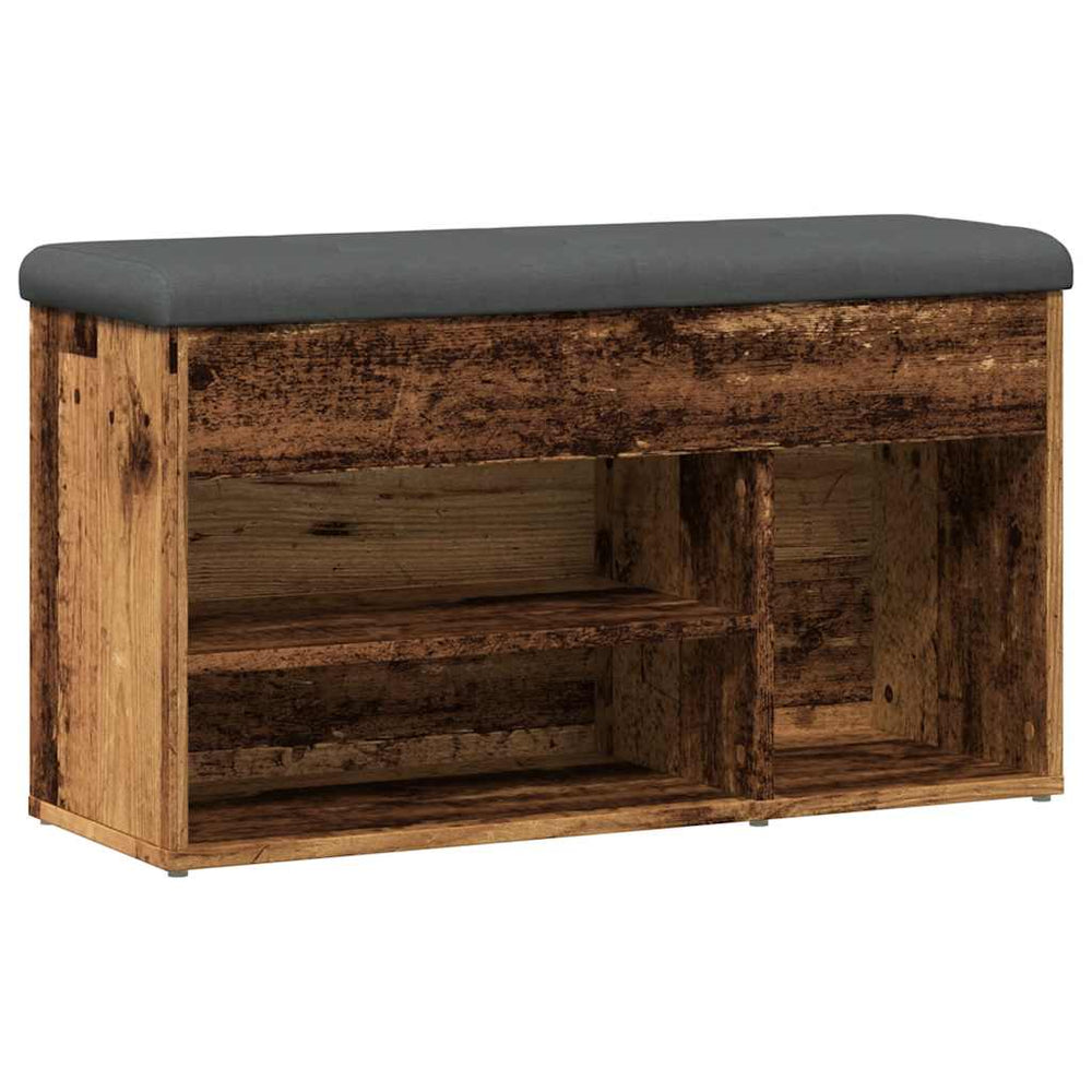 vidaXL Shoe Bench Reclaimed Wood Look 82x32x45.5 cm Engineered Wood