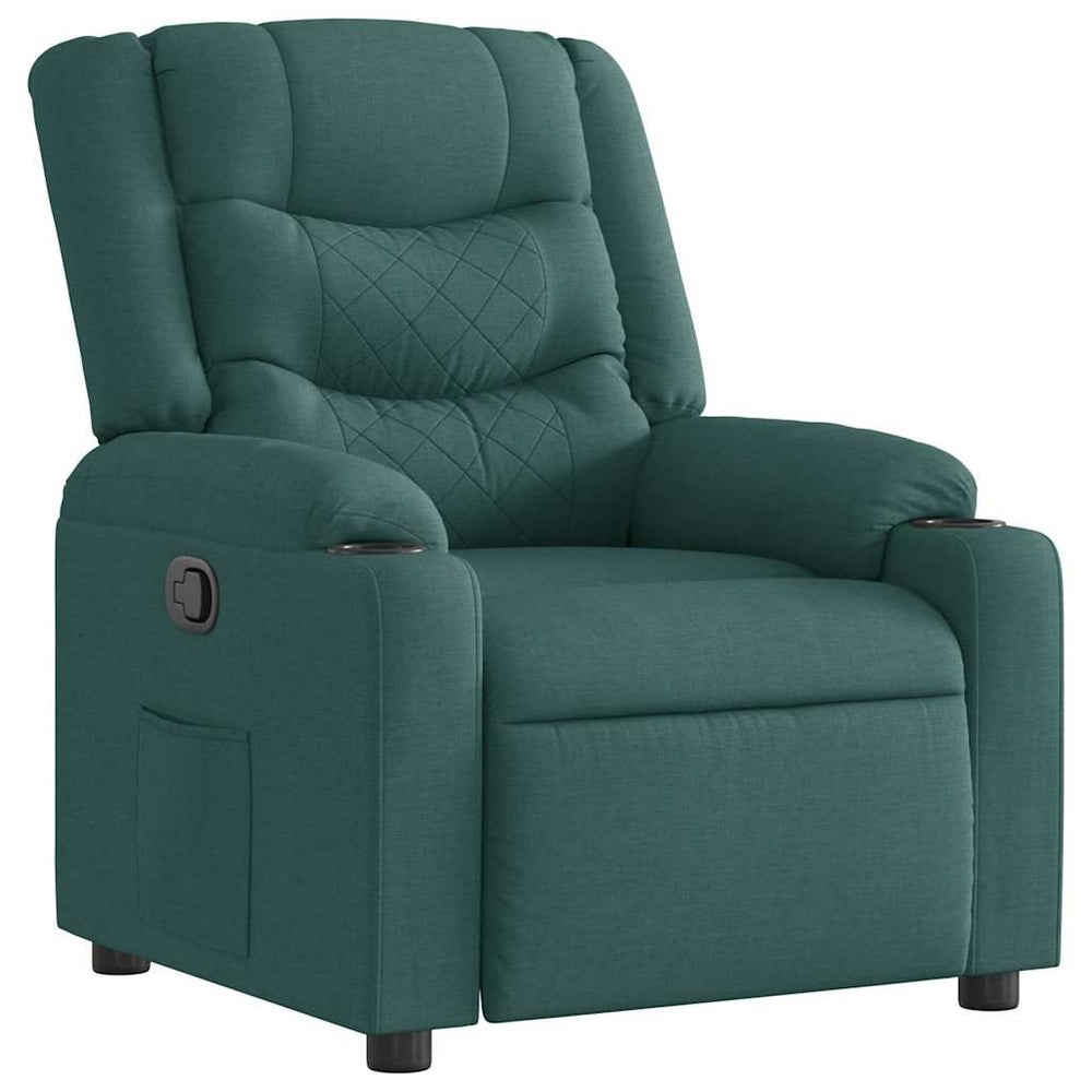 vidaXL Recliner Dark Green Fabric