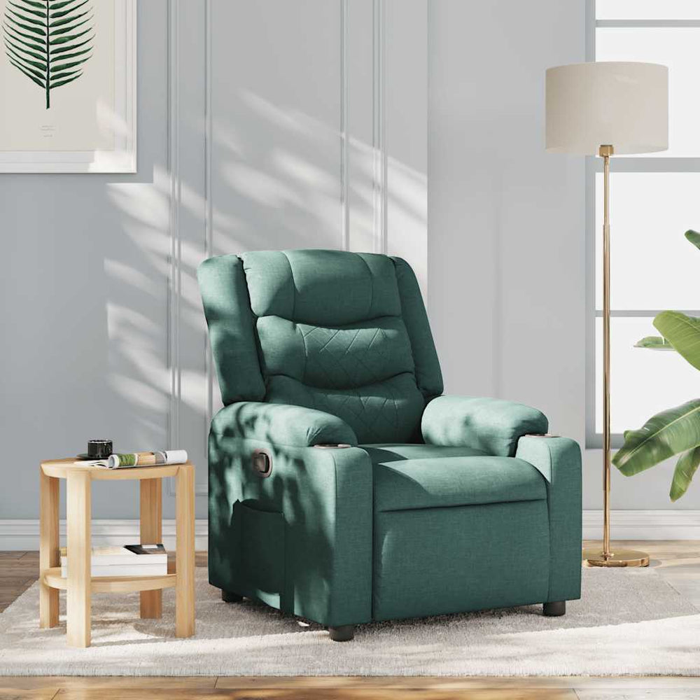 vidaXL Recliner Dark Green Fabric