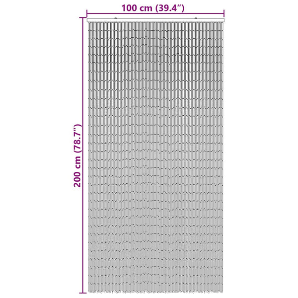 vidaXL Insect Screen Door Curtain Palm Print 100x200 cm Bamboo