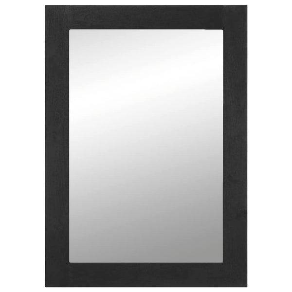 vidaXL Bathroom Mirror Black 50x70x2.5 cm Engineered Wood and Brass