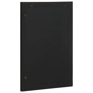 vidaXL Bathroom Mirror Black 50x70x2.5 cm Engineered Wood and Brass