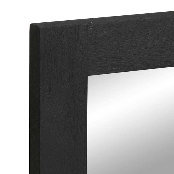 vidaXL Bathroom Mirror Black 50x70x2.5 cm Engineered Wood and Brass