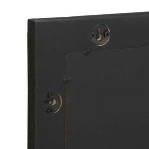 vidaXL Bathroom Mirror Black 50x70x2.5 cm Engineered Wood and Brass