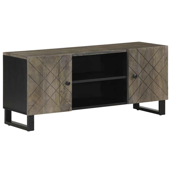 vidaXL TV Cabinet Black 105x33x46 cm Solid Mango Wood