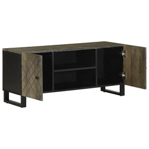 vidaXL TV Cabinet Black 105x33x46 cm Solid Mango Wood