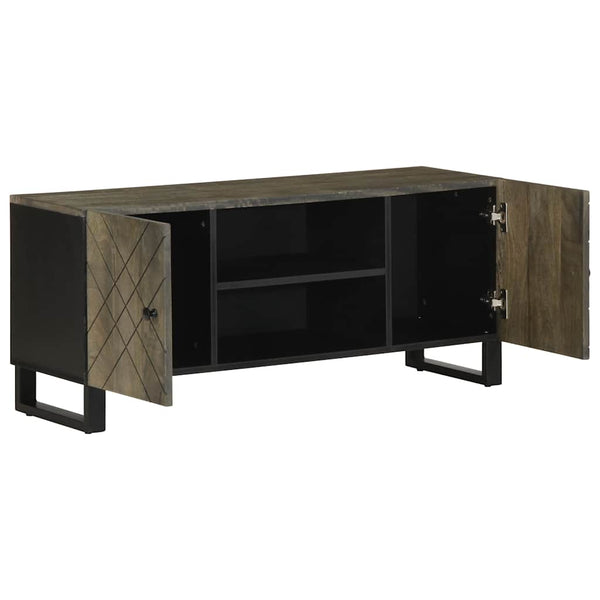 vidaXL TV Cabinet Black 105x33x46 cm Solid Mango Wood